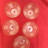 Set of five tulips in vintage golden glasses dimension: height -8cm- high diameter - 6cm-