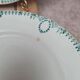 Set of 4 antique plates, Terre de fer Saint-Amand, green decoration.