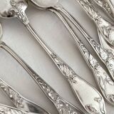 12 small silver-plated metal teaspoons "Cocoa" by Boulenger