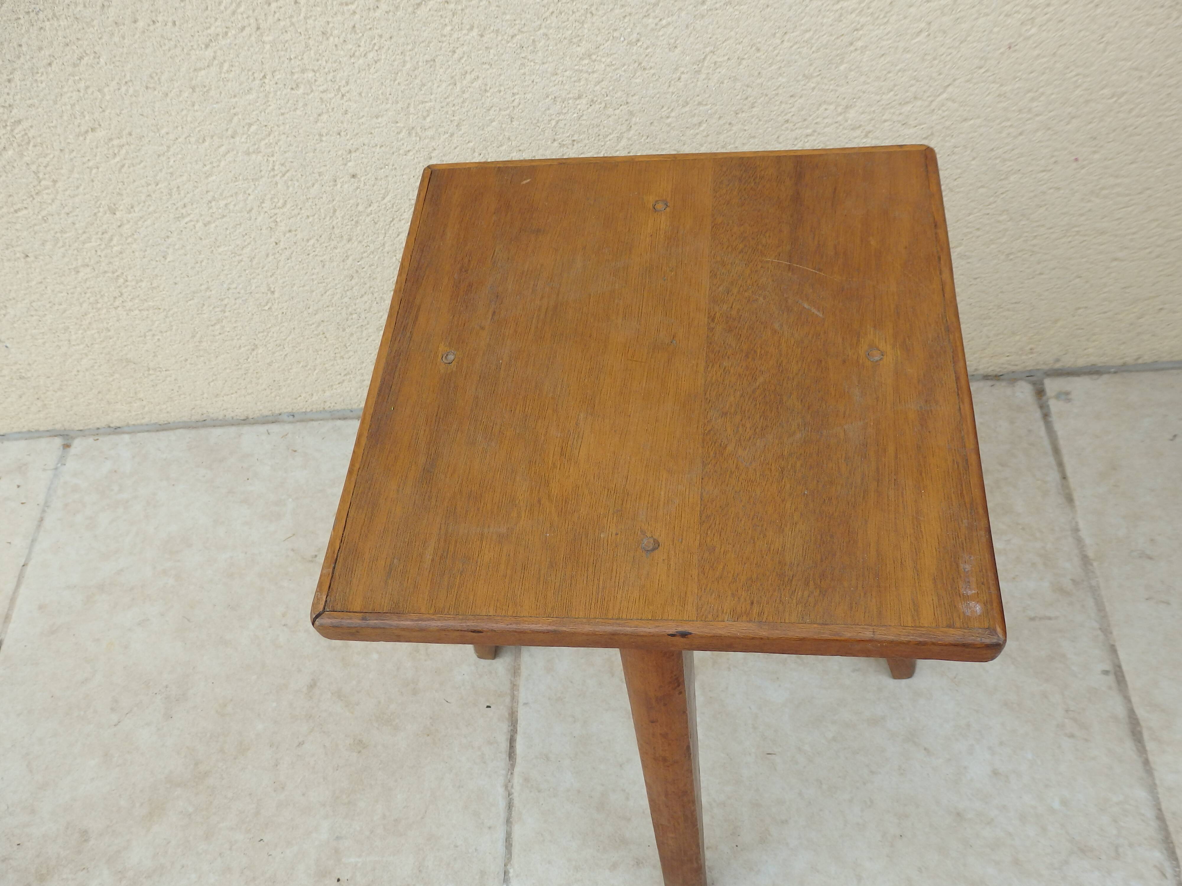 Tabouret bois vintage année 50 reconstruction design