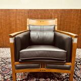 Classic Art Deco Armchair Black Low