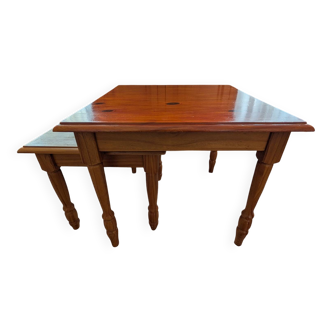 Nested square wooden tables