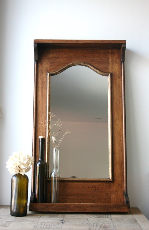 Wall trumeau mirror with shelf