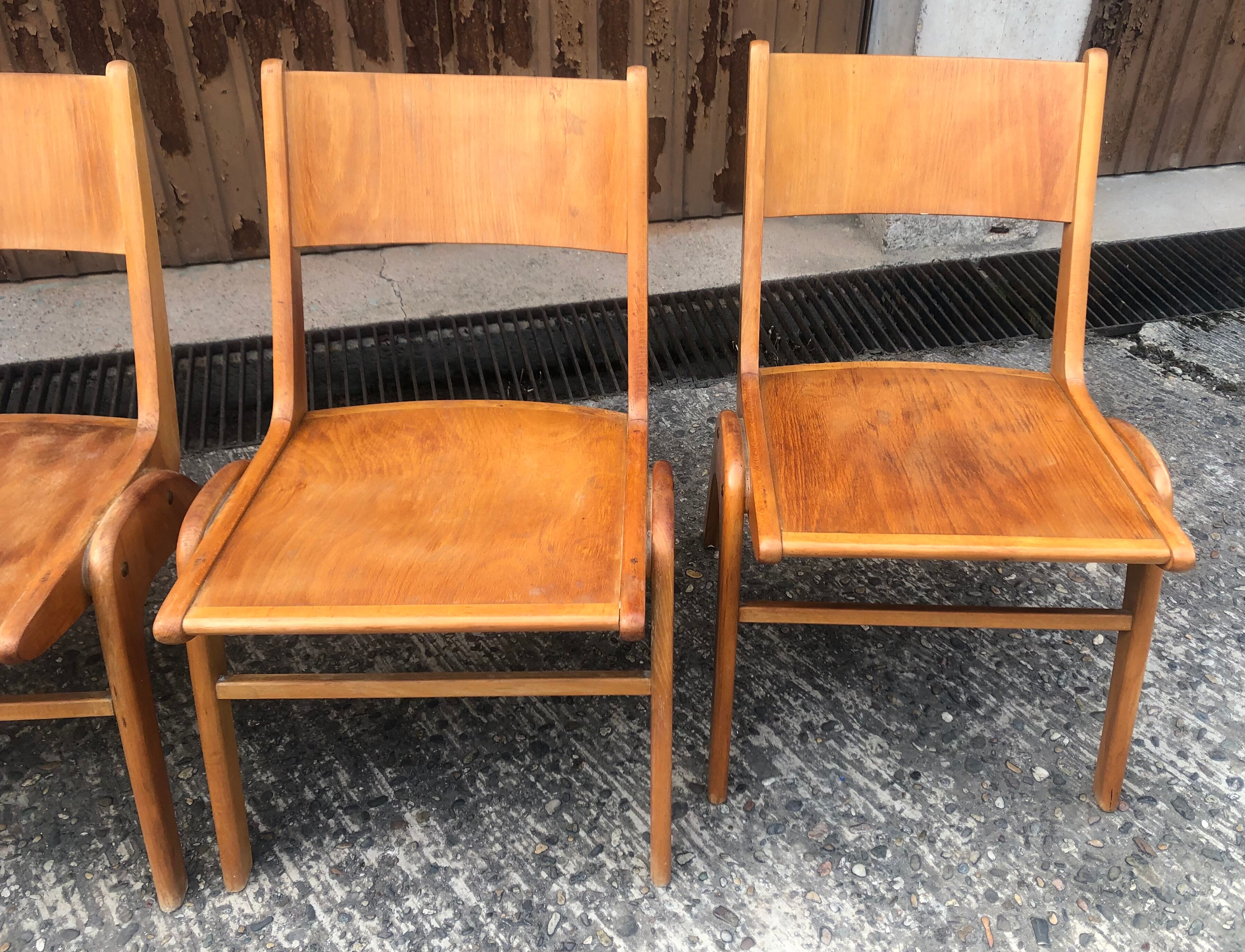 Vintage blond wood chairs 60s