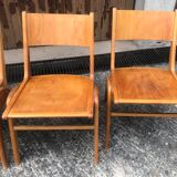Vintage blond wood chairs 60s