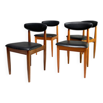 Set Of 4 1970's Mid Century Dining Chairs By Schreiber