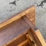 Modernist wooden desk with compass feet 1950