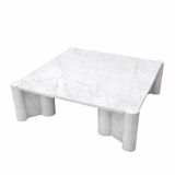 Jumbo Carrara Marble Italian Square Coffee Table by Gae Aulenti For Knoll, 1960s