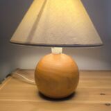 Solid walnut ball table lamp 1970