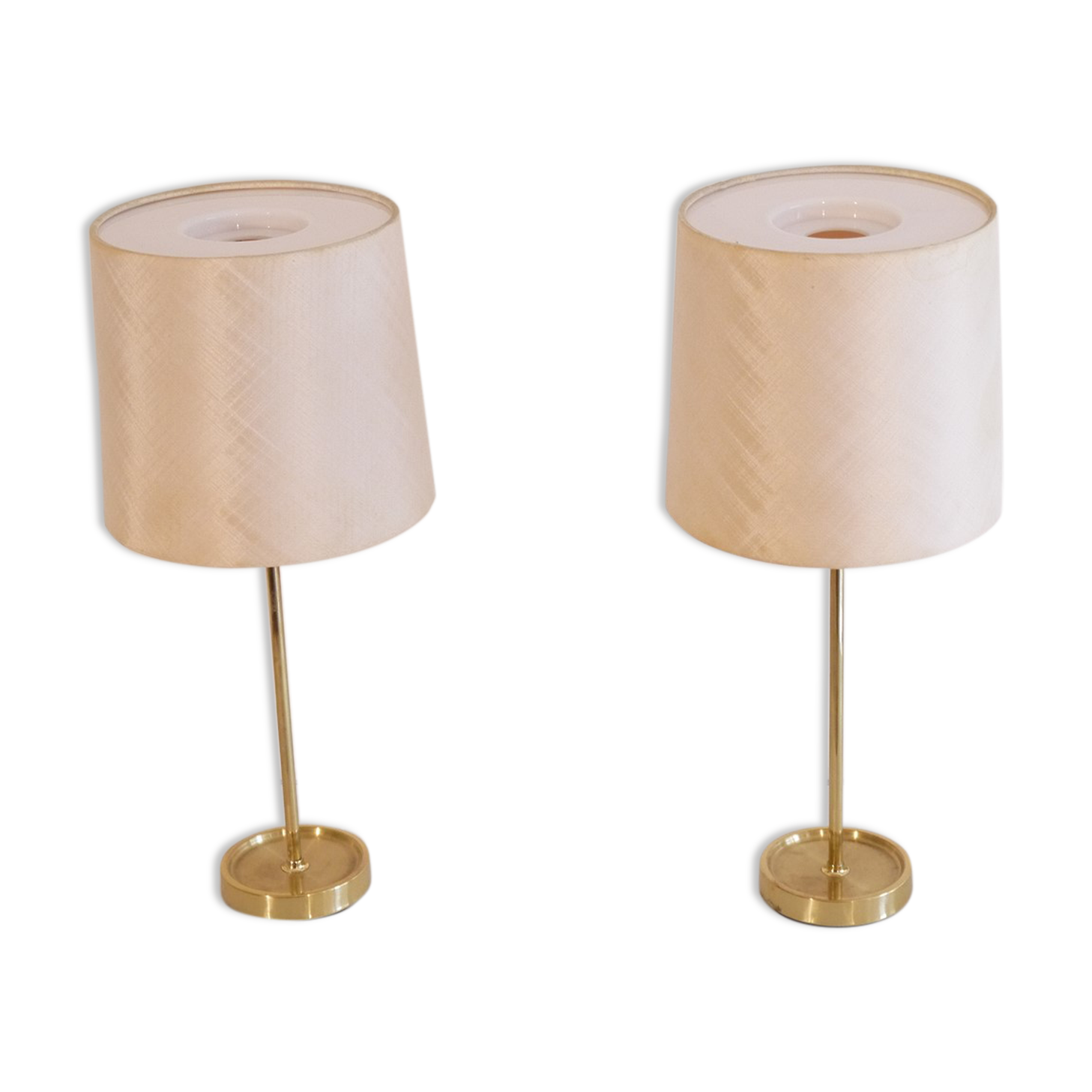Paire de lampes scandinaves en laiton 1970