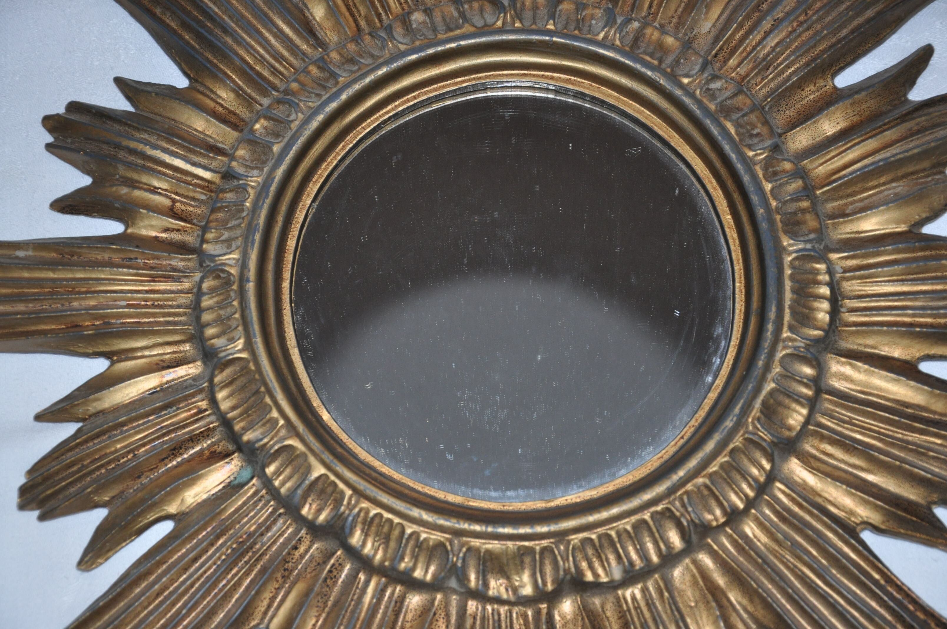 Golden sun mirror made in Italy 70