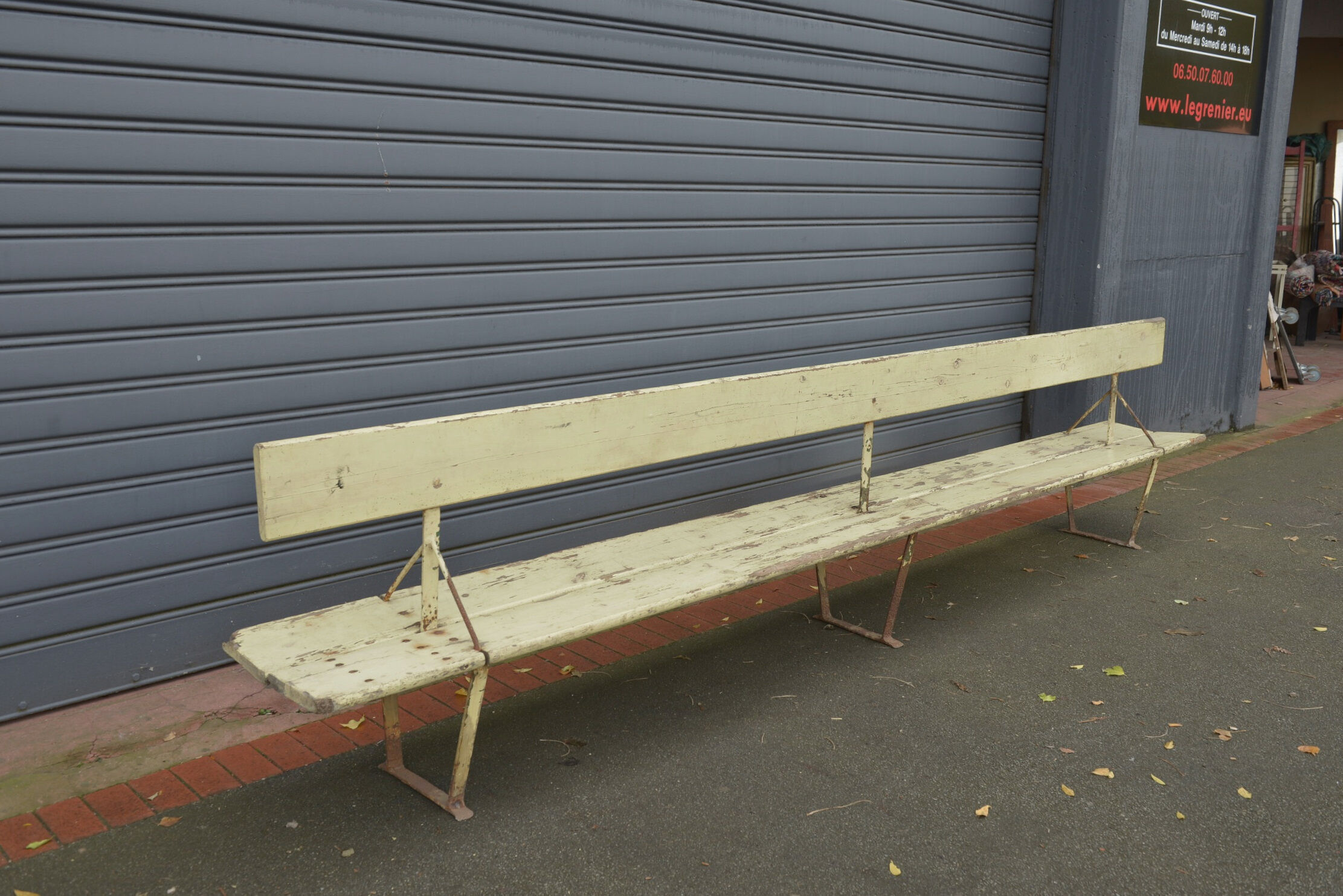 Double bench metal and wood seats 1930
