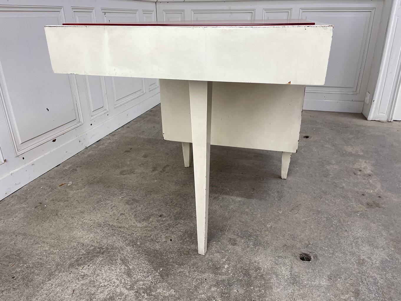 Sixties desk in wood and glass