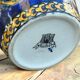 Antique baluster vase in Gien earthenware with blue Renaissance decoration - H: 26 cm