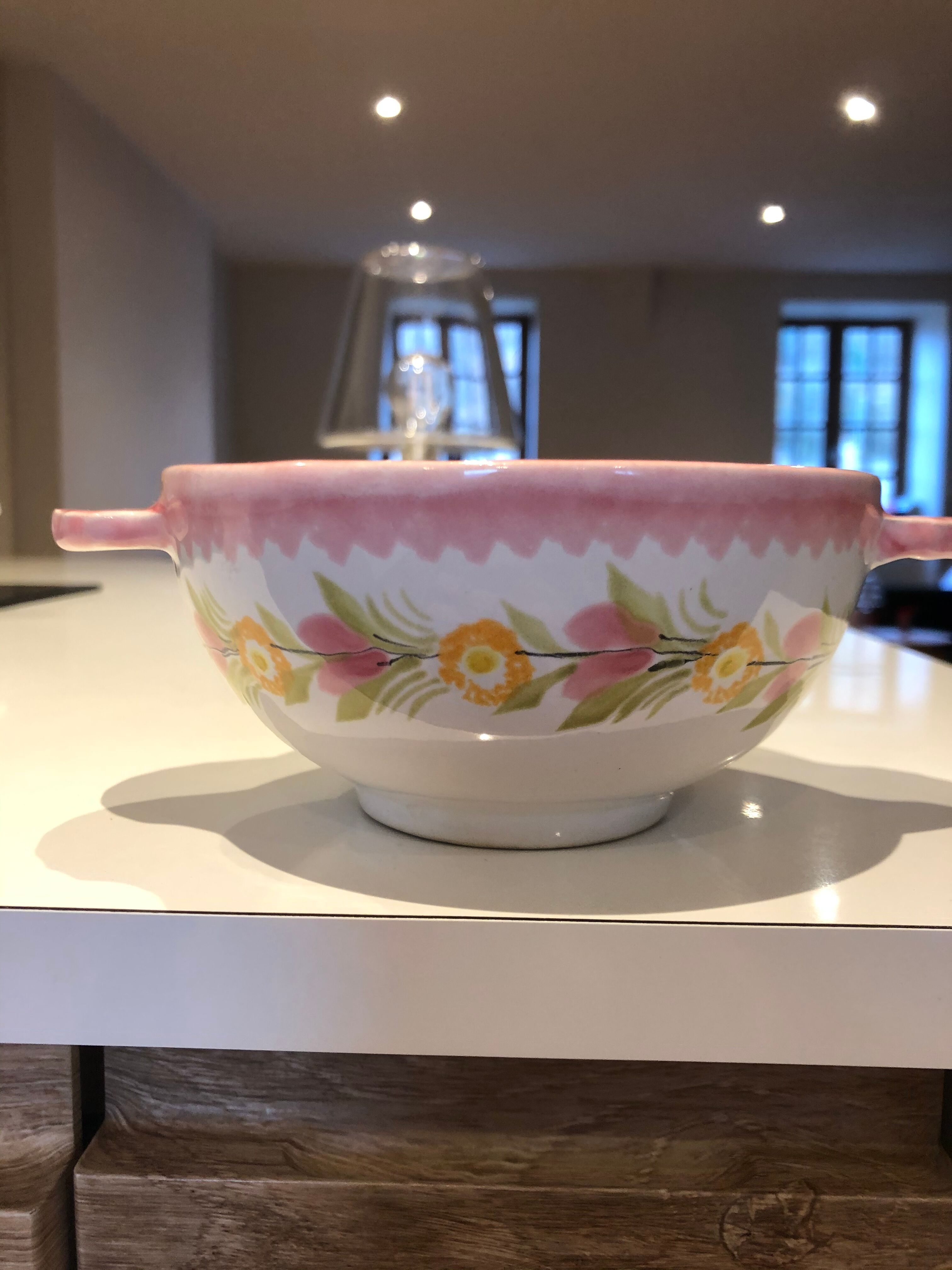Pink bowl Henriot Quimper