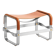 Old Silver Steel Footrest and Natural Tobacco Leather, Contemporary Style