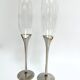 Pair of vintage silver-plated champagne flutes with glass – France, year