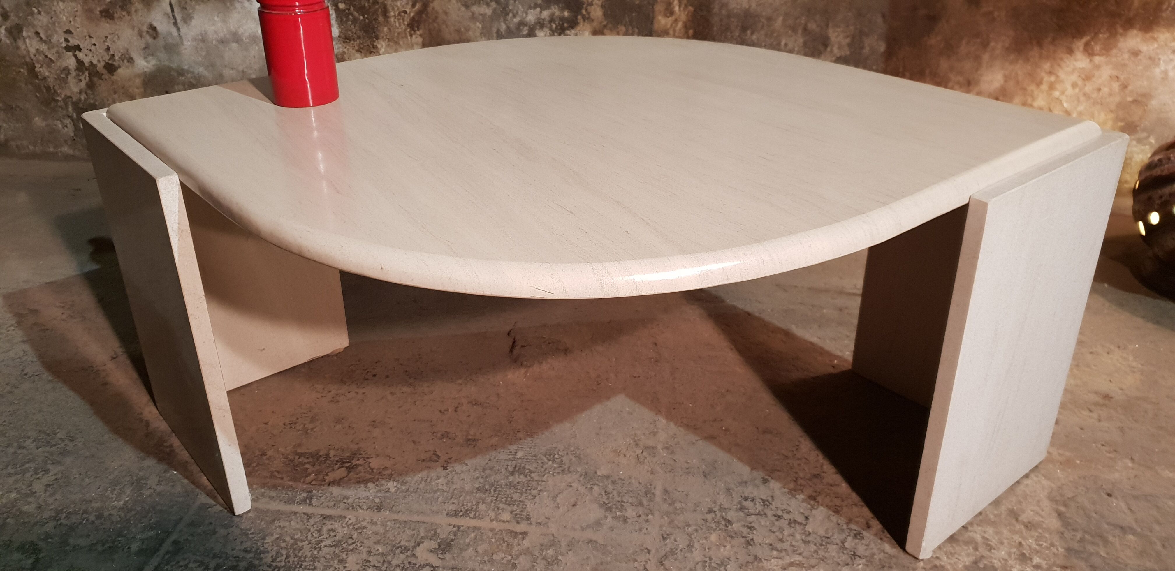 Travertine coffee table