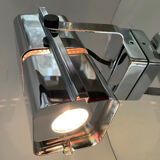 Vintage hinged wall lamp in chromed metal