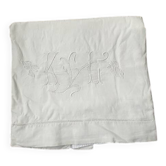 Antique KL monogram linen and cotton sheet