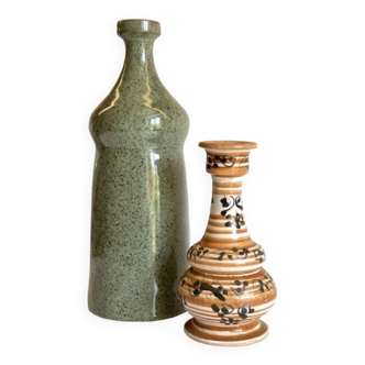 Duo design of ceramic vases vintage craftsmanship
