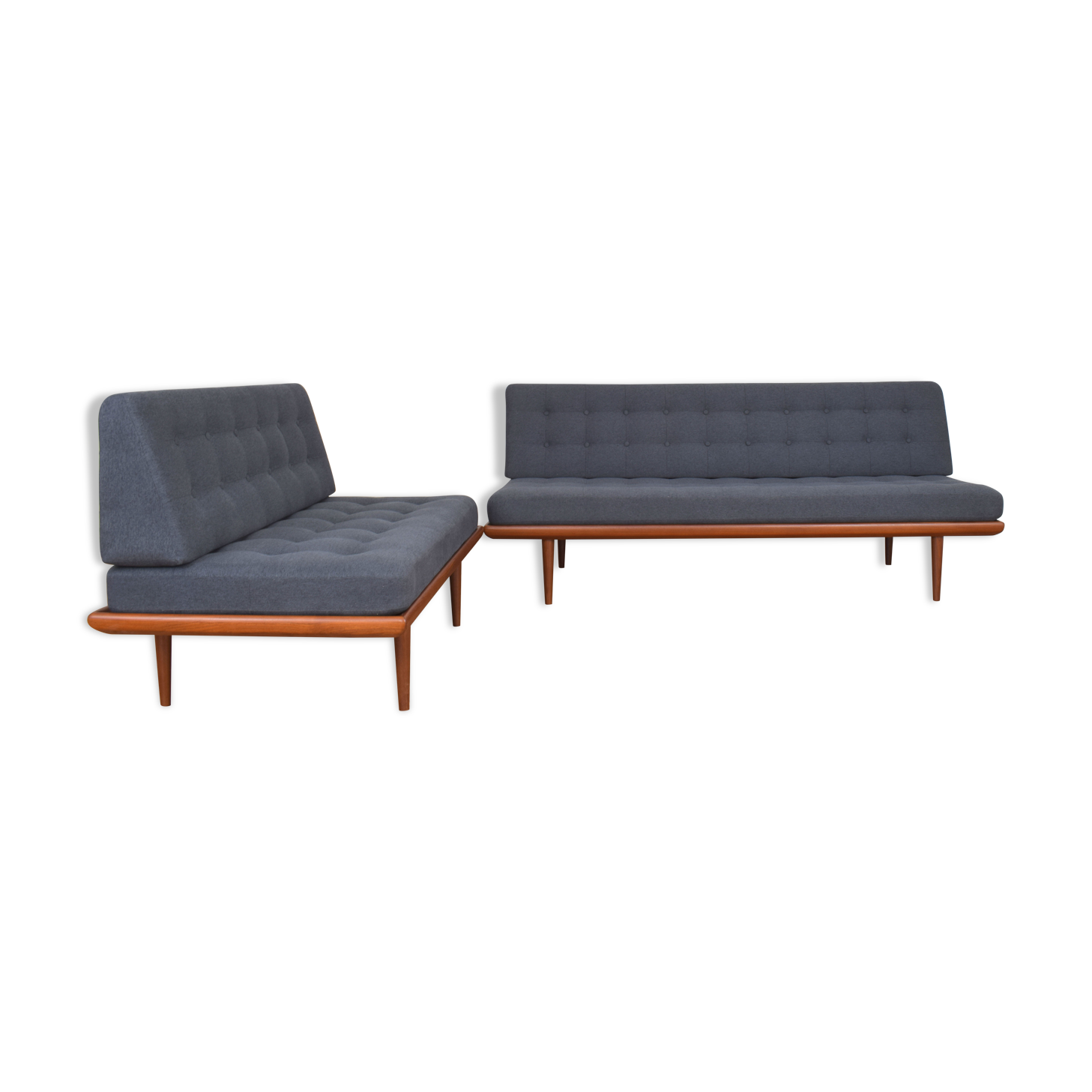 Minerva Teak Daybed by Peter Hvidt & Orla Mølgaard-Nielsen for France & Søn, 1950s, Set of 2