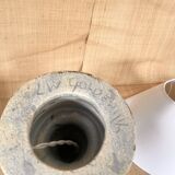 Ceramic lamp Design 90, fabric cable, cotton shade