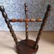 Pair of vintage turned wood tripod stools