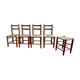 Set of 4 straw chairs and a stool