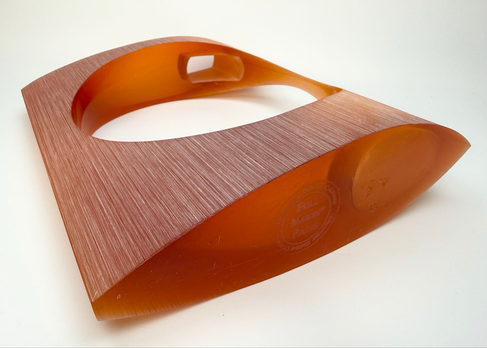 Translucent amber resin vase – Jacqueline Guénot, Full Moon® Paris