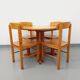 Suite d’une table ronde avec rallonge et 4 chaises vintage en pin des années 60 70