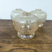 Set of 3 vintage amber textured glass globes/shades.