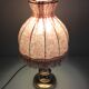 Brass bedside lamp and pink/vintage lampshade 60s-70s