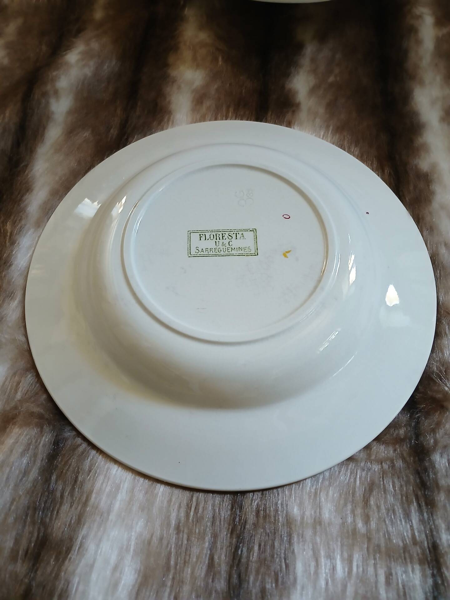 6 antique deep plates U&C Sarreguemines