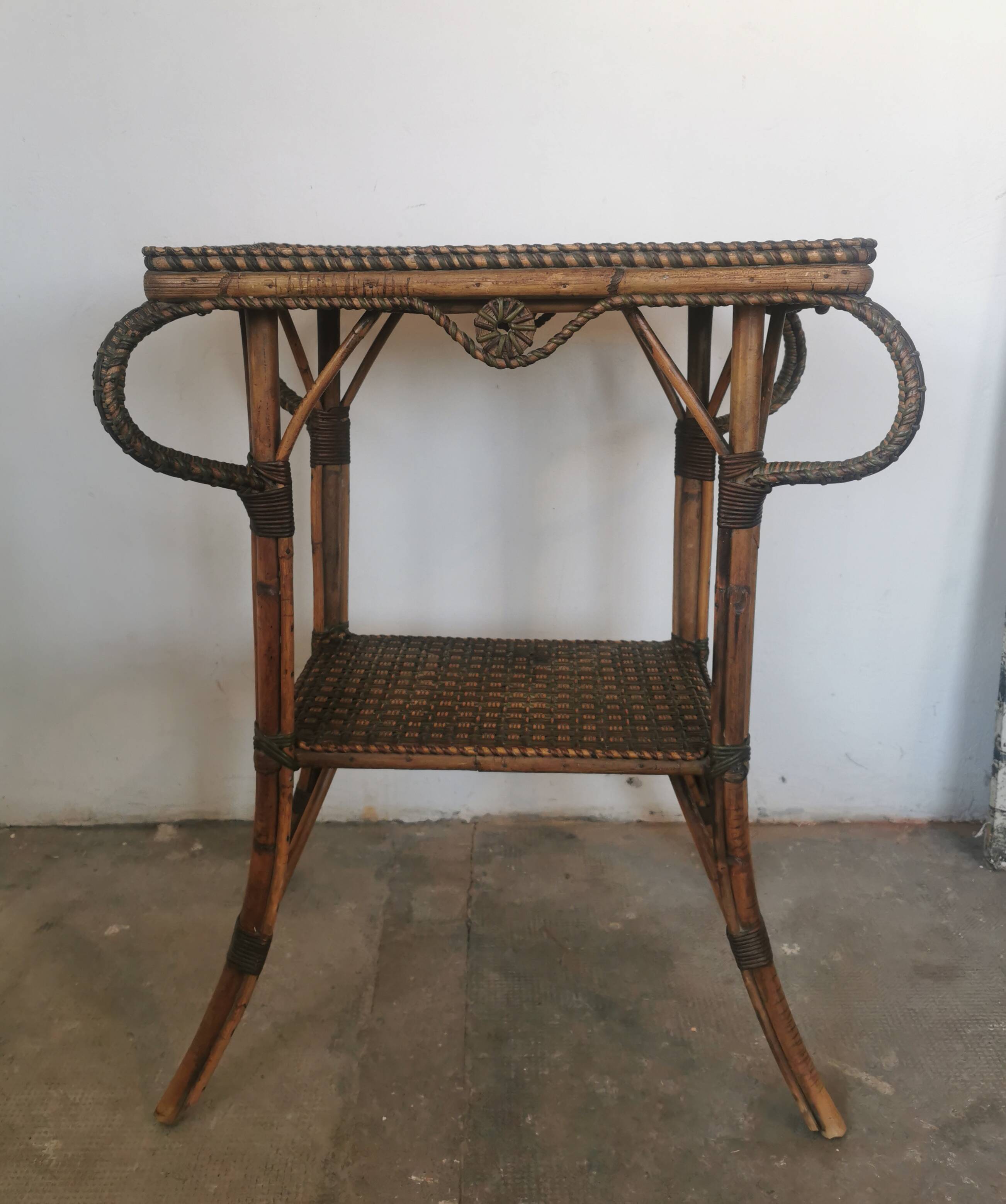 Perret and Vibert rattan serving trolley