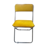 Vintage chrome and velvet folding chair 70s