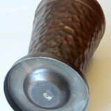 Copper umbrella stand with handle, vintage from the 1970s