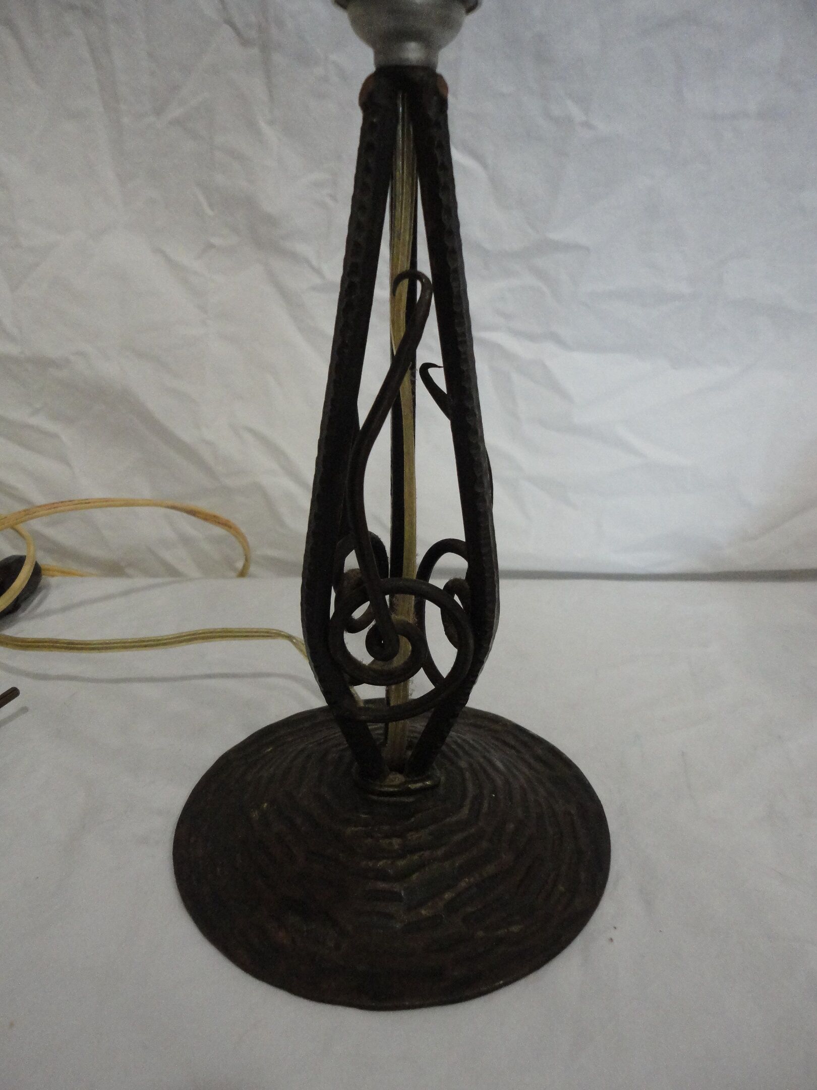 Art deco wrought iron lamp