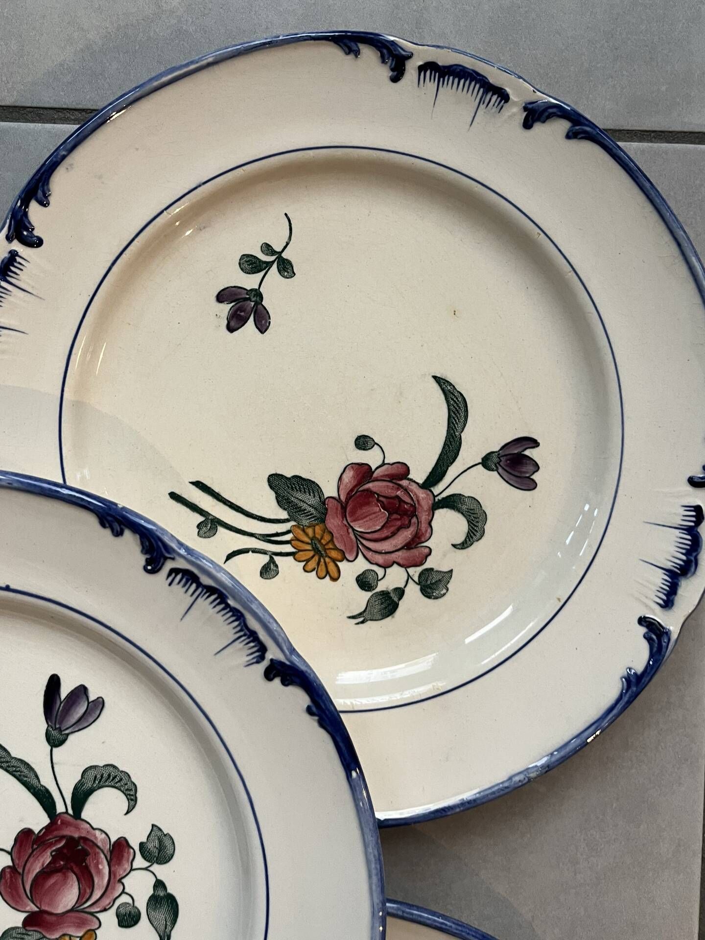 Set of 5 polychrome plates "Velars" Longchamp