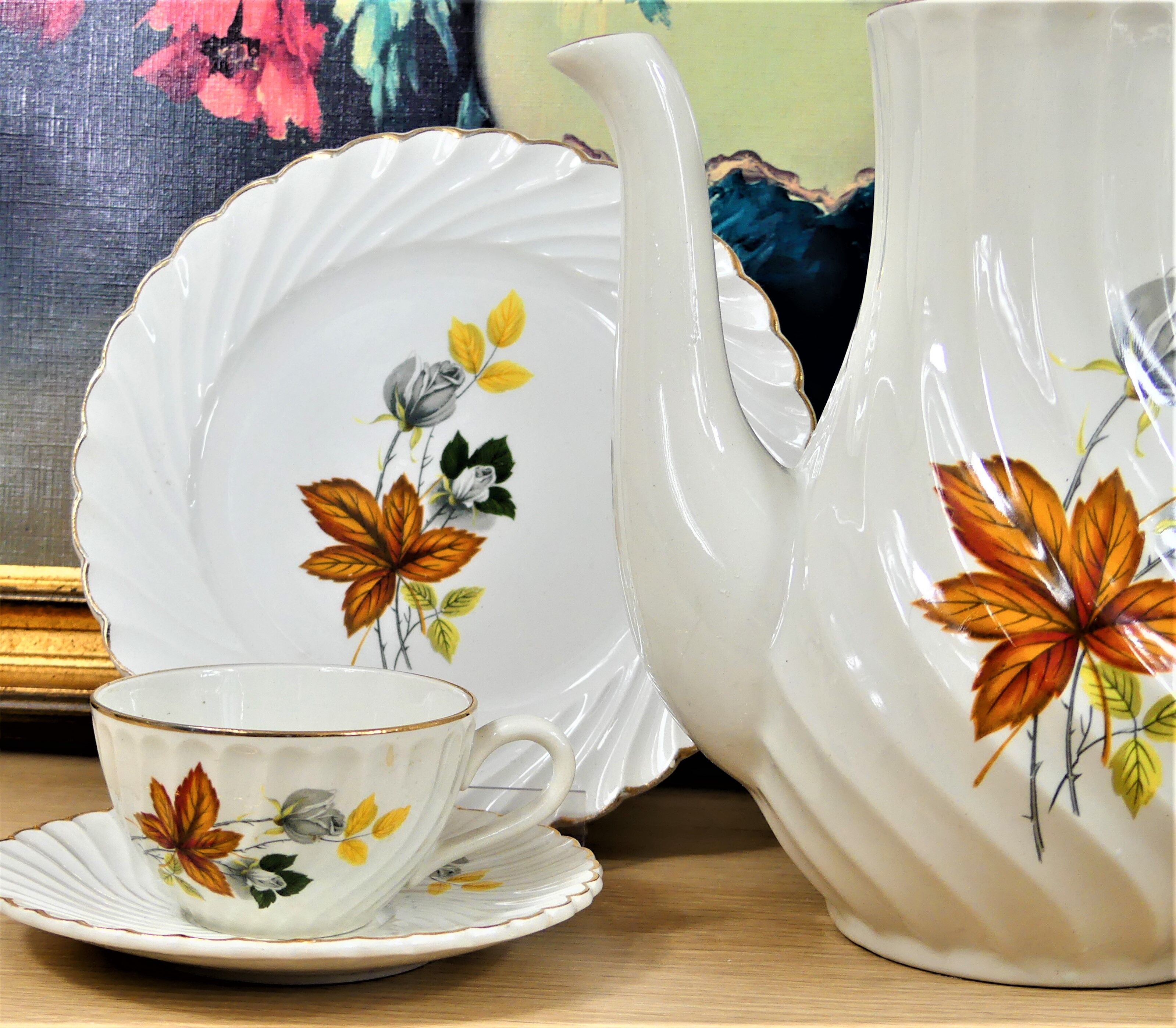 Coffee service Lunéville K.G-Coffee cups-dessert plates-Coffee maker