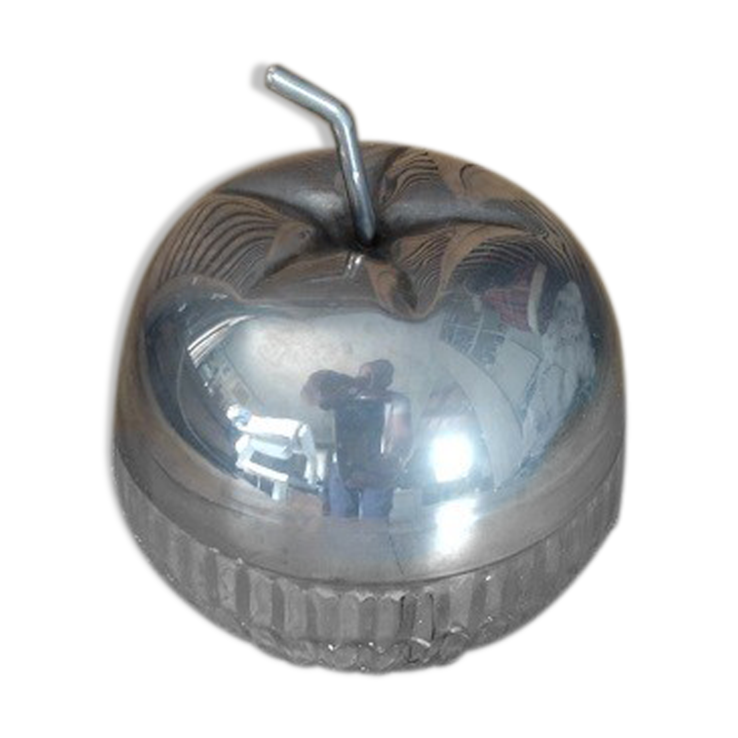 English sugar bowl in molded glass and metal