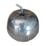Sucrier anglais en verre moulé et métal pomme