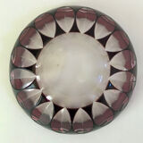 Val Saint Lambert aubergine cut crystal ashtray