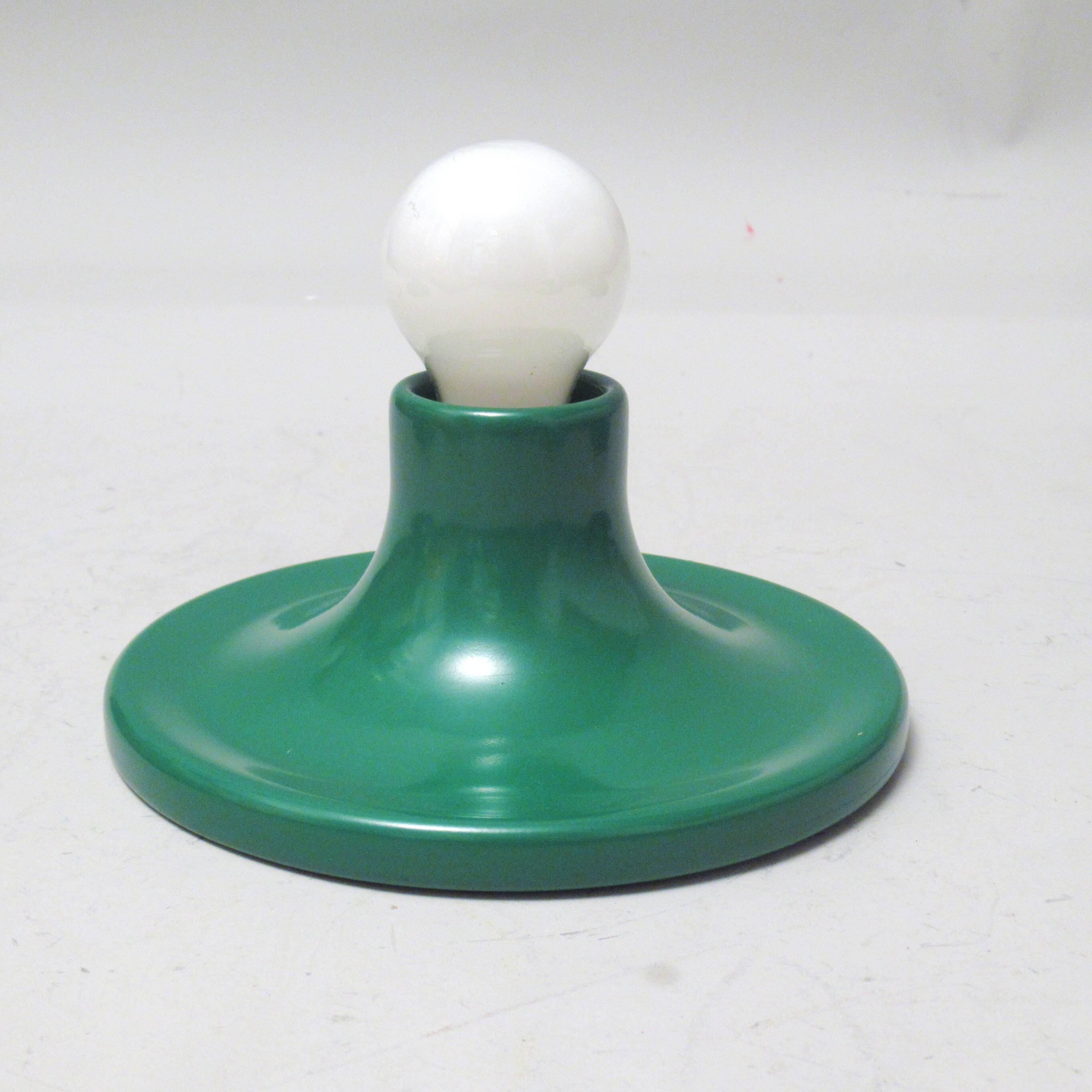 Green metal Teti wall light from the 1970s.