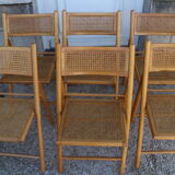 Series of 6 folding chairs canned