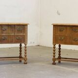 Tables de chevet danoises en chêne, signées Henning Kjærnulf, années 1960