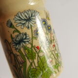 Set salière et poivrier en grès décor floral vintage