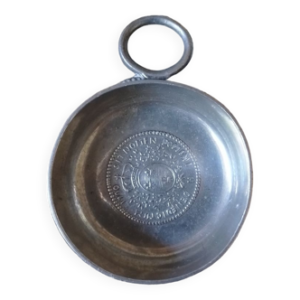 Vintage pewter wine taster Benedictum 1790