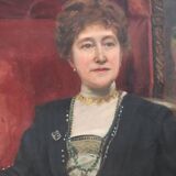 Large oil painting on canvas, portrait of a lady, signed and dated 1913