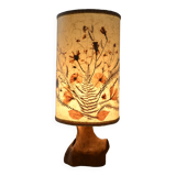 Lampe brutaliste moderniste forme libre 60's bois d'olivier
